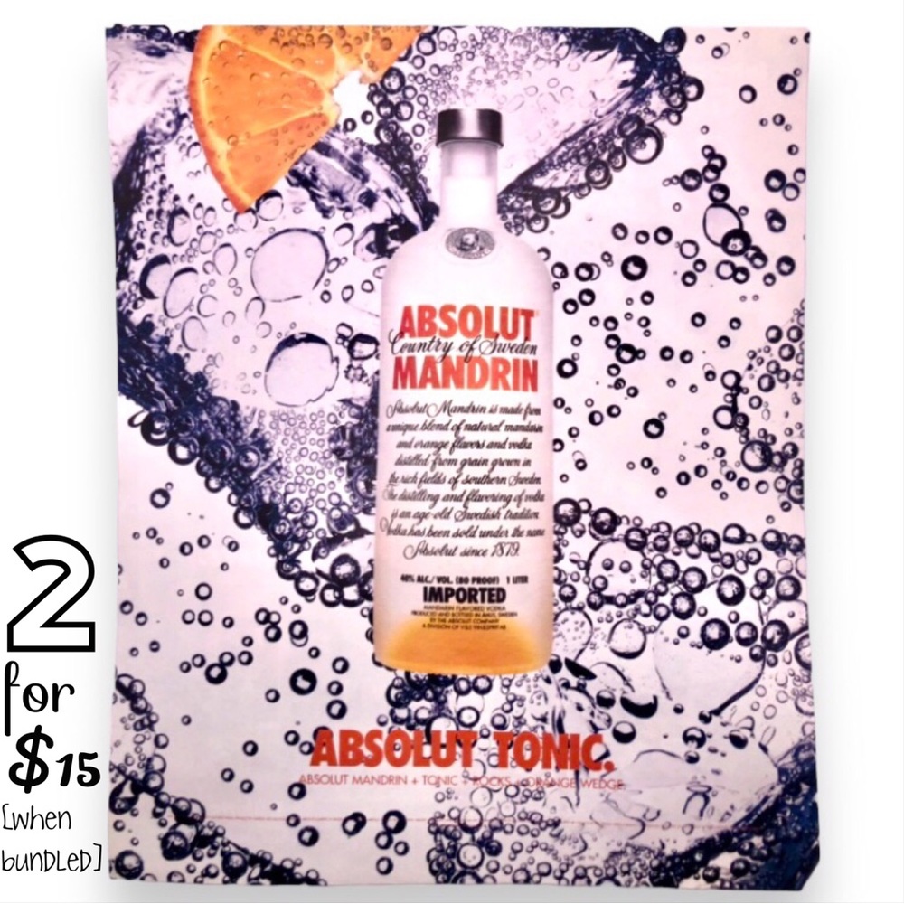 🟢[Absolut Vodka] ABSOLUT TONIC Original 2003 Vintage Magazine Advertisement